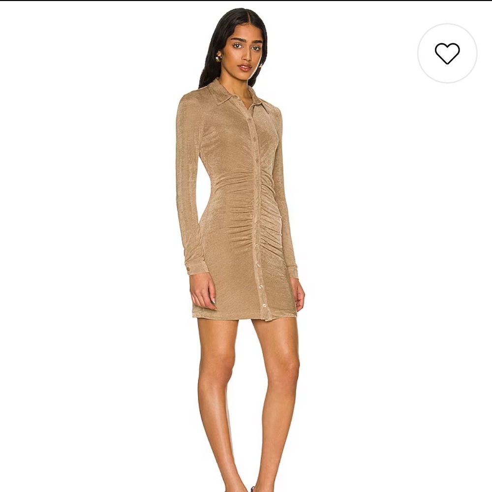 Revolve Tan Long Sleeve Dress